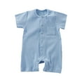 thumbnail image 1 of Edvintorg Summer 2025 Baby Rompers Solid Color Round Neck Short Sleeve Jumpsuit Cute Breathable Cotton Clothes Baby Onesies 3M-2Y, 1 of 3