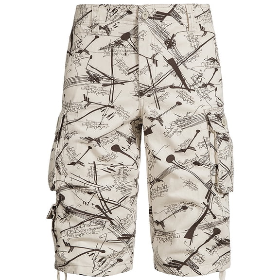 Edvintorg Summer Cargo Shorts for Men Directional Sign Work Shorts Mid-Waist Multi-Pocket Five-Piece Pants Casual Shorts Pants