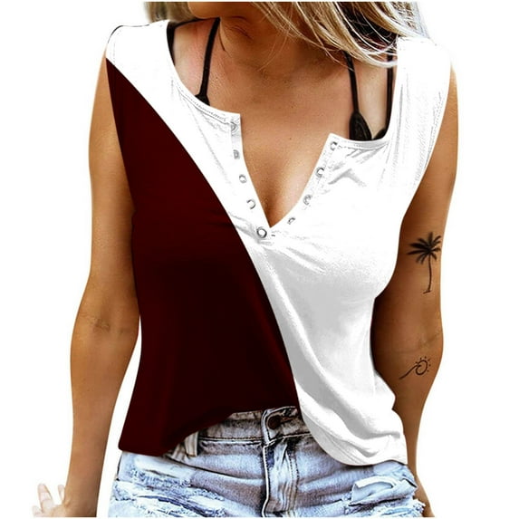 Edvintorg Summer Clothes for Women Women Round-Neck Sleeveless Vest Strapless Printed Going Out Tops Vintage Clothes