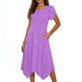 thumbnail image 1 of Edvintorg Summer Dresses for Women 2026 Vacation Short Sleeve Casual Midi Dress with Pockets Fashion Beach Clothes, 1 of 6