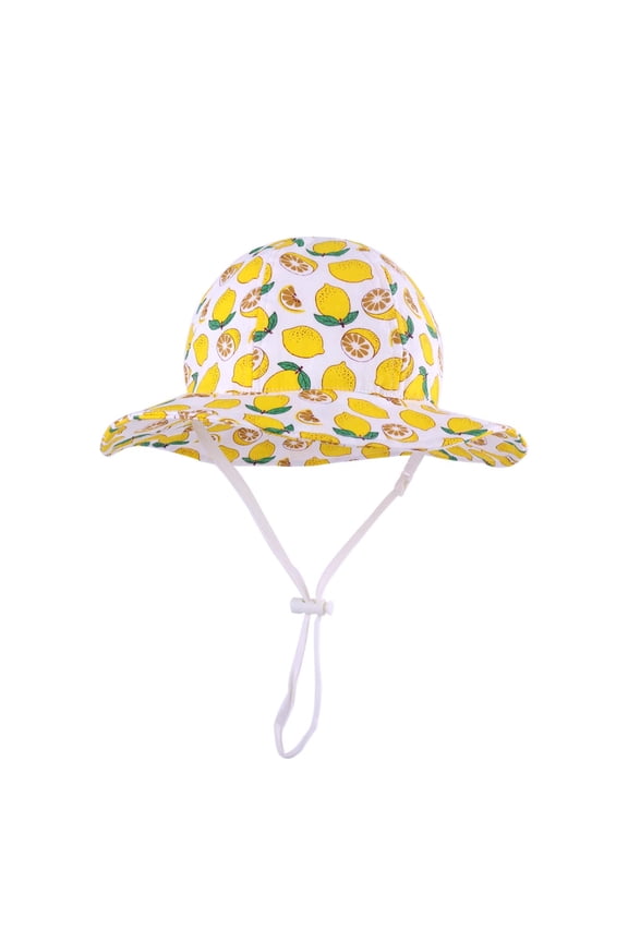 Summer Hats For Kids Colorful Fruit Print Sun Protection Hat Fisherman Hat With Hat Rope