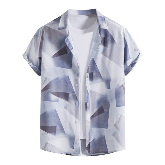 Edvintorg Summer Men's Hawaiian Shirts Vintage Tops Casual Loose Short Sleeve Beach Shirts Hawaiian Vacation Style Shirt Blouse T-Shirt