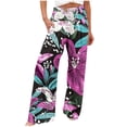 thumbnail image 1 of Edvintorg Summer Pants for Women Vintage Printing Flowy Wide Leg Pants Trousers High Waisted Casual Loose Palazzo Pants with Pockets, 1 of 5