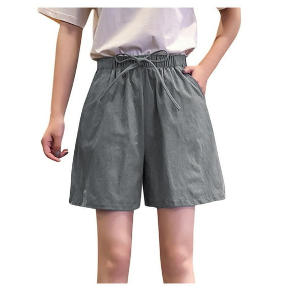 Edvintorg Summer Shorts for Women Solid Color Casual Short Pants High Waist Loose Bandage Pants Womens Clothing Shorts Feminino