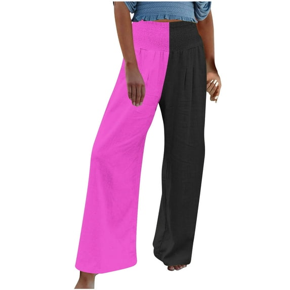 Edvintorg Sweatpants for Women Loose Fit Fashion Wide Leg Pants Women Summer Casual Elastic Waist Printing Trousers Pants Black XL