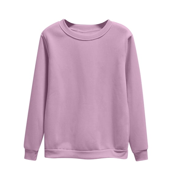 Edvintorg Sweatshirt Women Plus Size Fashion Long Sleeve Crew Neck Casual Pullover Tops Womens Sweatshirt Purple XL