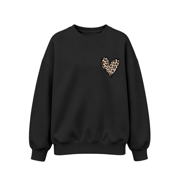 Edvintorg Sweatshirt for Girls Cute Printed Crew Neck Loose Pullover Top Solid Color Long Sleeve Casual Sweatshirts Girls Clothing Size 1-13