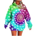 thumbnail image 1 of Edvintorg Sweatshirts for Women Tie Dye Printed Long Sleeve Loose Casual Hoodies Fall Winter Pullover Tops with Pockets Women Fashion Hot Pink XXL, 1 of 5