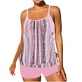 thumbnail image 1 of Edvintorg Swim Suits for Women 2025 Summer Plus Size Swimsuit Vintage Printed Hollow Out Adjustable Spaghetti Straps Swim Tank Top with Boyshorts Women's Swimwear, 1 of 5