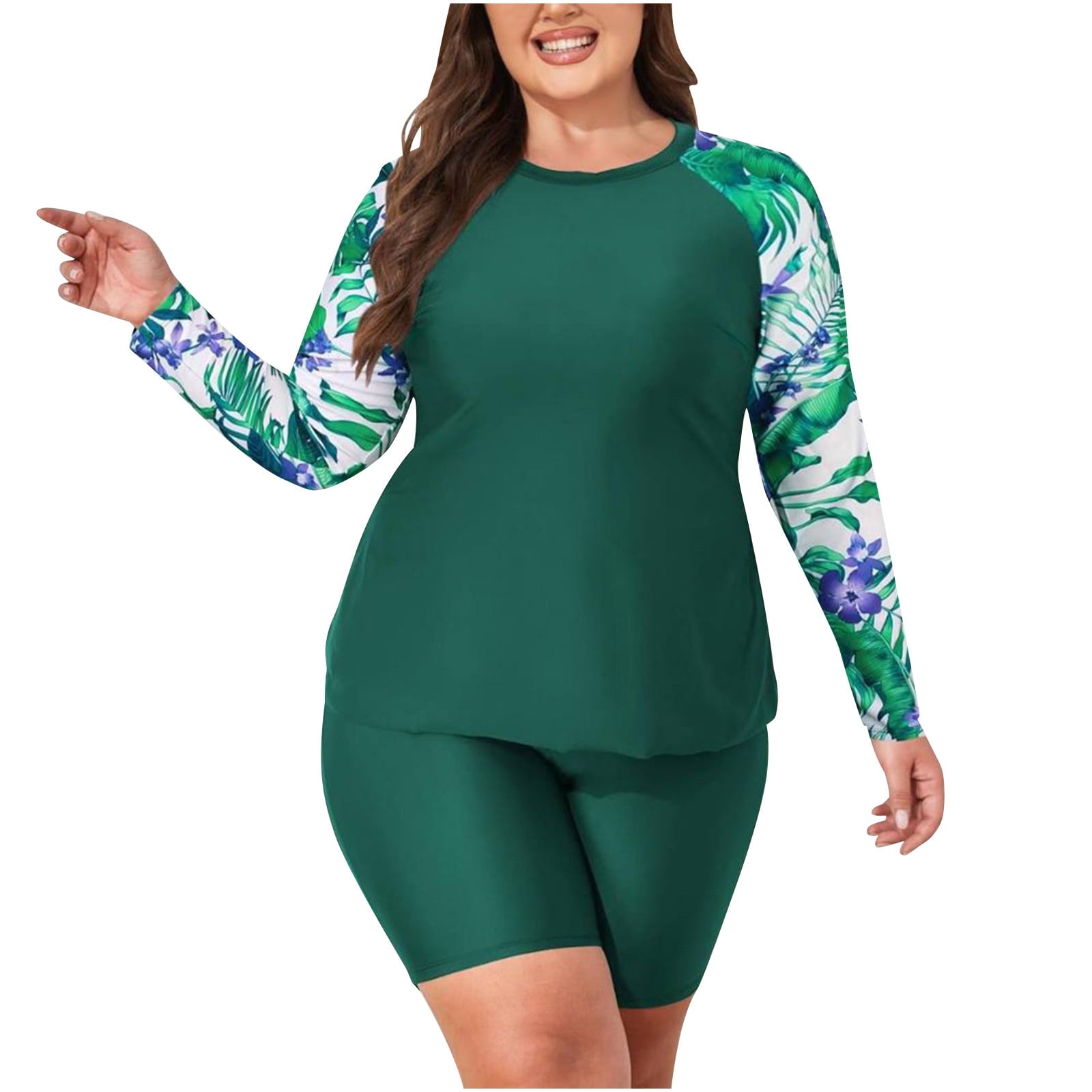 Swimsuit for Women Plus Size Bathing Suit Long Sleeve Surfing — free download