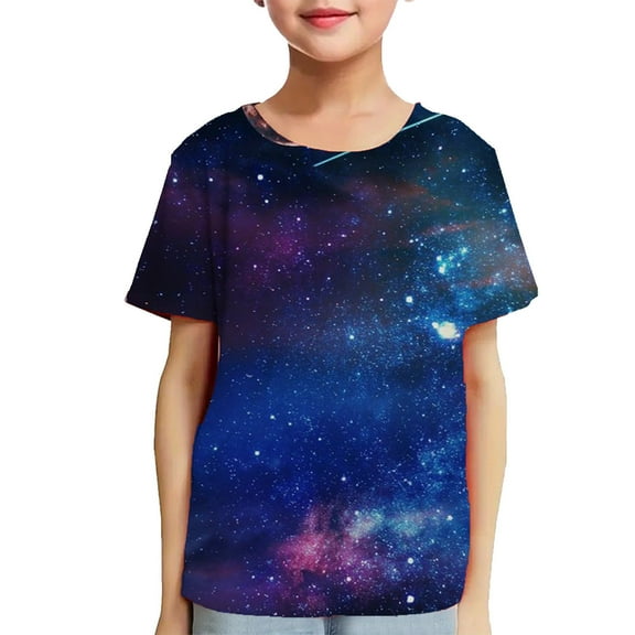 Edvintorg T-Shirt for Boy 2025 Summer Children Printed T Shirt Tops Tees Short Sleeve Kids Clothes Boys Teenage Girls Clothing 3-14 Years