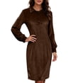 Edvintorg Tea Party Dresses for Woman Collared Velvet Bodycon Midi ...
