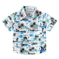 thumbnail image 1 of Edvintorg Teeanger Boys Beach Shirts Clearance Summer Toddler Baby Boys Hawaiian Shirt Fashion Short Sleeve Blouse Tropical Seaside Print Retro Shirt 2-12Years, 1 of 6