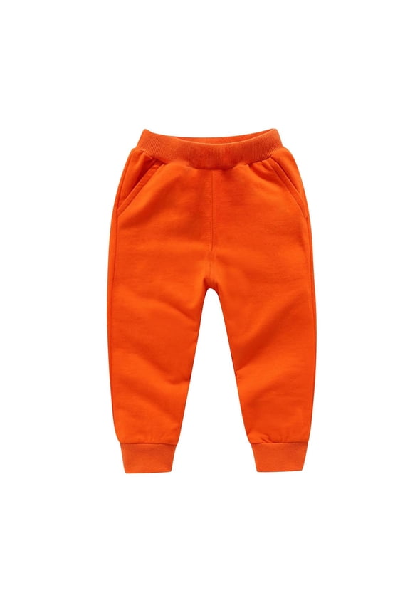 Toddler Boys Athletic Pants Elastic Waist Casual Cotton Trousers Solid Color Jogging Sweatpants with Pocket 1-13Y Winter Kids Clothes Boys