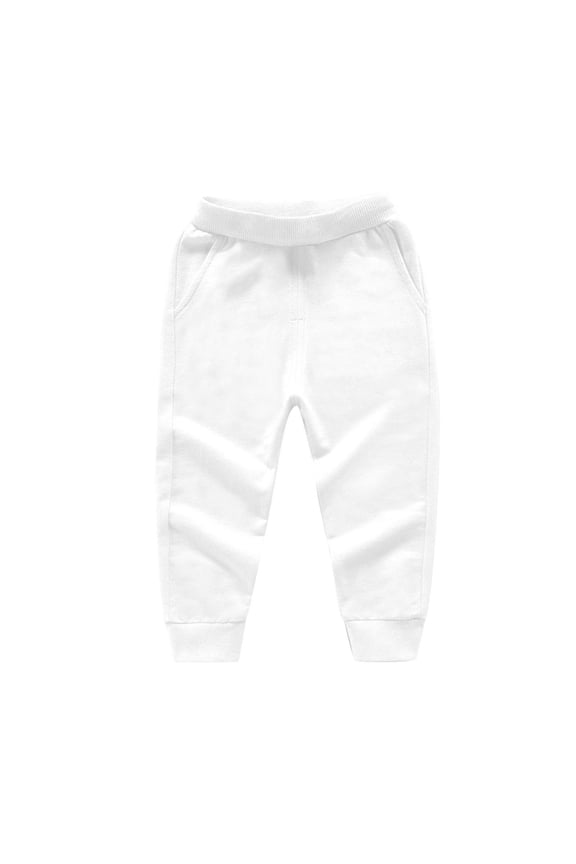 Toddler Boys Athletic Pants Elastic Waist Casual Cotton Trousers Solid Color Jogging Sweatpants with Pocket 1-13Y Winter Kids Clothes Boys