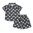 thumbnail image 1 of Edvintorg Toddler Boys Clothing Set Kids Summer Hawaiian Cotton Outfits Short Sleeve Button Down Shirt Short Sets Clothes for Boys 1-8 Years, 1 of 3