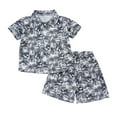 thumbnail image 1 of Edvintorg Toddler Boys Clothing Set Kids Summer Hawaiian Short Sleeve Button Down Shirt Short Sets Cotton Clothes for Boys 1-8 Years, 1 of 3