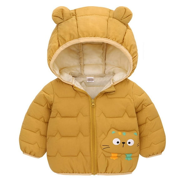 Edvintorg Toddler Coat Cute Baby Girls Winter Jackets Kids Boys Down with Ear Hoodie Jackets Long Sleeve Infant Children's Clothing for Boys