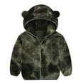 thumbnail image 1 of Edvintorg Toddler Fleece Jacket Boys Girls Solid Color Plush Cute Bear Ears Winter Hoodie Thick Coat Jackets Kids Clothes 6Months-4Years Children's Outerwear, 1 of 7