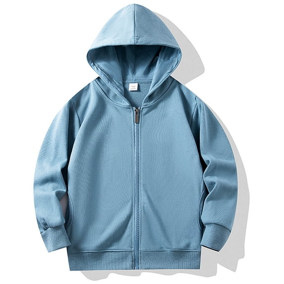 Edvintorg Toddler Girls Fall Jacket with Hood Solid Color Long Sleeve Casual Sports Sweatshirt with Zipper Winter Girls School Jackets 1-12Years
