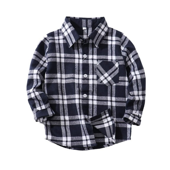 Edvintorg Toddler Long Sleeve Shirt Baby Boy Girl Plaid Top for Toddler Spring Fall Winter Coat for Kids 12M-10Y Jackets for Kids Girls Children Clothes Boys