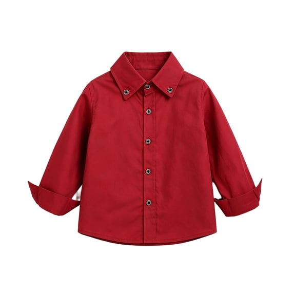 Edvintorg Toddler Shirts Long Sleeve Button up Shirt Jacket Fashion Fall Lightweight School Uniform for Girls Boys Size 0-10