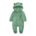 thumbnail image 1 of Edvintorg Toddler Winter Romper 0-12Months Baby Boy Sleepers Cute Bear Ears Cartoon Long Sleeve Warm Hooded Rompers Infant Girls Jumpsuit with Zipper, 1 of 4