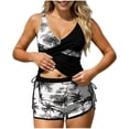 thumbnail image 1 of Edvintorg Tummy Control Swimsuits for Women Two Piece Bathing Suits Twist Front Tankini Top with Boyshorts Modest Swimwear, 1 of 6