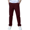 thumbnail image 1 of Edvintorg Uniform Pants for Boys Back To School Elastic Waisted Casual Cargo Trousers with Pockets Clothes for Boys Size 3-14, 1 of 7