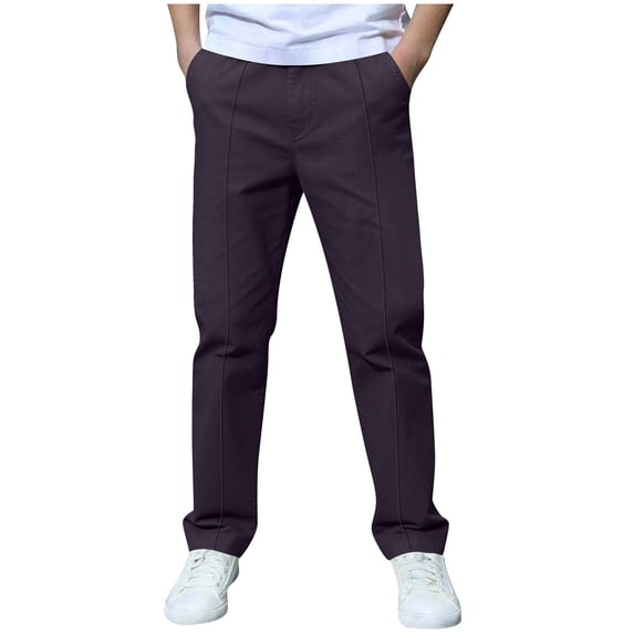 Edvintorg Uniform Pants for Boys Back To School Elastic Waisted Casual Cargo Trousers with Pockets Clothes for Boys Size 3-14