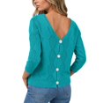 thumbnail image 1 of Edvintorg V Neck Sweaters for Women Plus Size Long Sleeve Casual Lightweight Knit Sweater Womens Clothing Green XL, 1 of 7