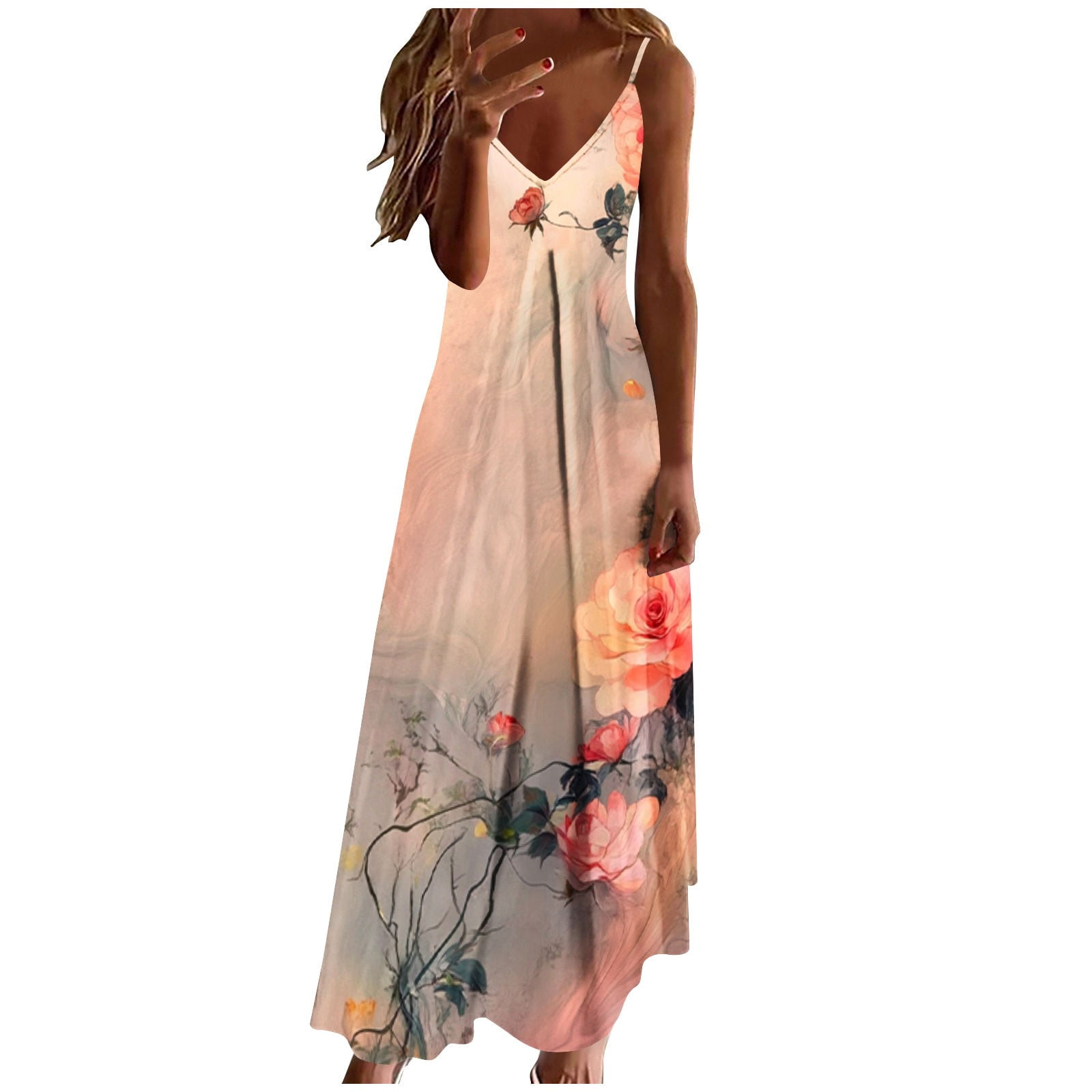 Edvintorg Vacation Dresses for Women Vintage Floral Sleeveless Casual ...