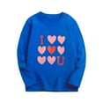 thumbnail image 1 of Edvintorg Valentine's Day Girls Tops Cute Heart Letter Printing Round Neck Cotton Casual Tshirts Spring Boys Shirts 3-10 Years Children's Pullover Tops, 1 of 2