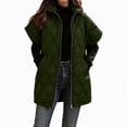 thumbnail image 1 of Edvintorg Vest for Women Plus Size Stand Collar Puffer Waistcoat Solid Color Zip up Long Quilted Outerwear with Pocket Womens Fashion Army Green S-3XL, 1 of 7