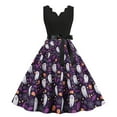 thumbnail image 1 of Edvintorg Vintage Halloween Dress for Women 1950S Fashion Women Halloween Casual V Neck Sleeveless Swing Dresses Ladies Vintage Dress, 1 of 4