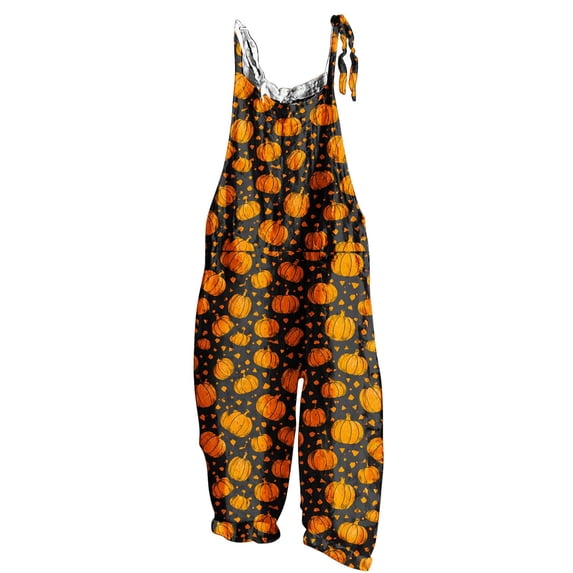 Edvintorg Wide Leg Jumpsuits for Women Halloween Costumes Sleeveless Baggy Bib Adjustable Strap Casual Overalls with Pockets