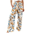 thumbnail image 1 of Edvintorg Wide Leg Pants Woman Vintage Printing Beach Flowy Palazzo Pants High Waisted Casual Loose Wide Leg Pants Womens Trousers with Pockets, 1 of 5