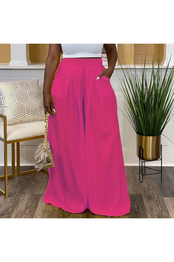 Wide Leg Pants Women Streetwear Baggy Pants Fashion Casual High Waisted Wide Leg Pants with Pockets Korean Fashion