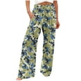 thumbnail image 1 of Edvintorg Wide Leg Pants for Women Vintage Printing Beach Flowy Palazzo Pants High Waisted Casual Loose Pants with Pockets Womens Trousers, 1 of 5