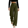 thumbnail image 1 of Edvintorg Wide Leg Yoga Pants for Women High Waisted Loose Lightweight Flowy Workout Pant Women Clothes S-2XL Army Green, 1 of 8