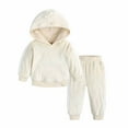 thumbnail image 1 of Edvintorg Winter Children's Tracksuit Kids Clothes Girls Golden Velvet Long Sleeve Hooded Pullover Sweatshirt Pants Suit 6M-7Y Casual Kids Tracksuit Clothes On Clearance, 1 of 7