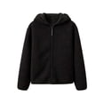 thumbnail image 1 of Edvintorg Winter Coats for Women Long Sleeve Fleece Jacket Zip up Hooded Outerwear Clothes Women Black S-XL, 1 of 6