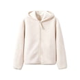 thumbnail image 1 of Edvintorg Winter Coats for Women Long Sleeve Fleece Jacket Zip up Hooded Outerwear Clothes Women White S-XL, 1 of 7