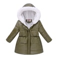thumbnail image 1 of Edvintorg Winter Jackets for Girls Solid Color Long Sleeve Hooded Thick Warm Coat 4-12 Years Kids School Outfit Children Outerwear with Zipper, 1 of 6