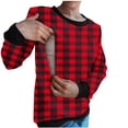 thumbnail image 1 of Edvintorg Winter Nursing Shirts for Breastfeeding Fashion Plaid Printed Casual Long Sleeve Pullover Maternity Tops with Zipper, 1 of 5