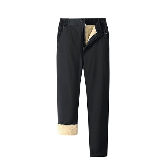 Edvintorg Winter Pants for Men Casual Plus Size Men's Lamb Fleece Pants Slim Plus Fleece Straight Tube Pants Mid Waist Pencil Pants Trousers