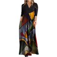 thumbnail image 1 of Edvintorg Women Boho Maxi Dress 2025 Long Sleeve V Neck Casual Loose Printed Bohemian Dresses Fall Long Dress for Women, 1 of 6
