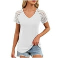 thumbnail image 1 of Edvintorg Women Dressy Casual Tops Business Work Blouses Summer Shirts Lace Short Sleeve V Neck Outfits 2026 Fashion Clothing, 1 of 8