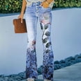 thumbnail image 1 of Edvintorg Women Flower Denim Jeans High Waist Stretch Skinny Pants Sexy Elegant Woman Flare Pants Jean Plus Size Clothes Femme Trousers Streetwear Retro Jeans With Buttons New Clearance, 1 of 6