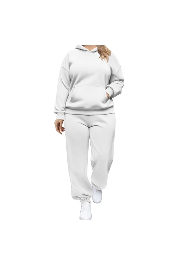 Women Jogging Suits 2 Piece Set Plus Size Travel Outfits Fashion Long Sleeve Pullover Sweatshirt and Sweatpants Tracksuit Women
